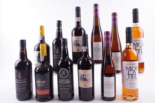 8 BOTTLES PORT AND 4 MOSCATEL