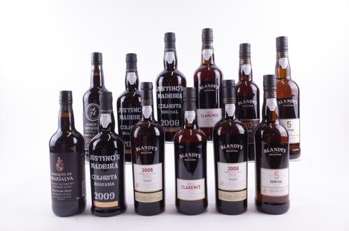 11 BOTTLES MADEIRA AND 1 FORTIFIED WINE