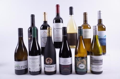 7 BOTTLES RED AND 5 WHITE WINE