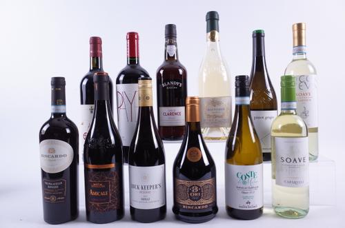 5 BOTTLES WHITE, 6 BOTTLES RED AND 1 MADEIRA WINE