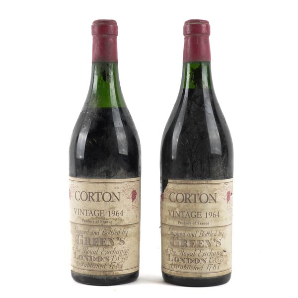 TWO BOTTLES CORTON VINTAGE PORT 1964 (2)