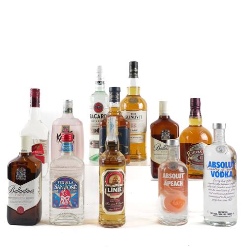 SEVENTEEN BOTTLES VARIOUS SPIRITS