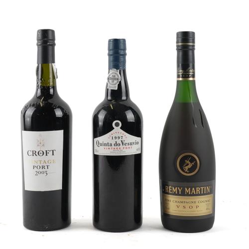 ONE BOTTLE CROFT VINTAGE PORT 2003, QUINTA DO VESUVIO 1997 AND REMY MARTIN CHAMPAGNE COGNAC (3)
