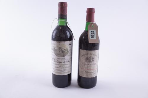 TWO BOTTLES SAINT ESTEPHE 1970, CHATEAU MONTROSE AND CHATEAU DE PEZ (2)