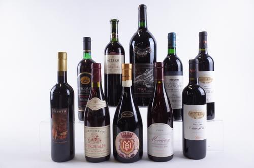 NINE BOTTLES RED WINE AND A MAGNUM (10)
