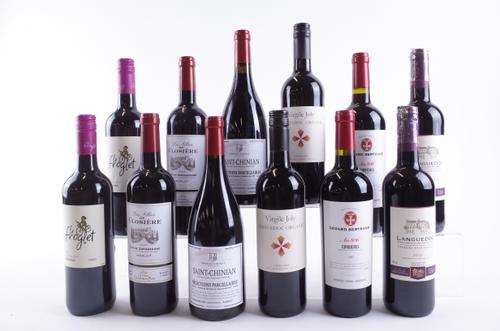 TWELVE BOTTLES LANGUEDOC-ROUSSILLON RED WINE