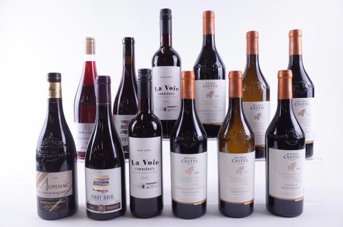 TEN BOTTLES FRENCH RED AND TWO WHITE WINE