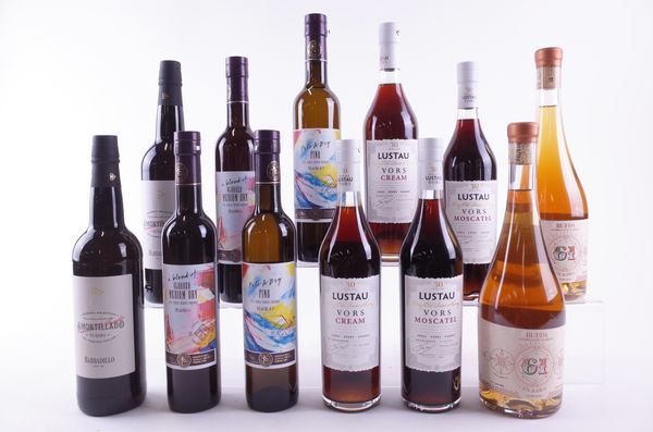 TEN BOTTLES SHERRY AND TWO WHITE WINE