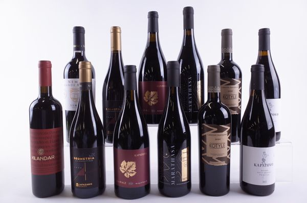 TWELVE BOTTLES GREEK, CYPRIOT AND BULGARIAN RED WINE