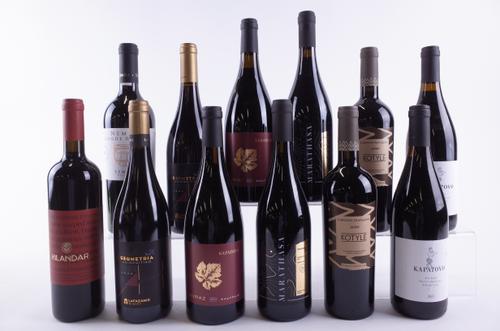 TWELVE BOTTLES GREEK, CYPRIOT AND BULGARIAN RED WINE