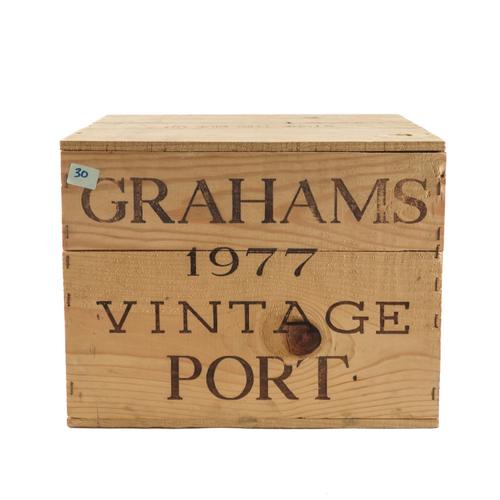 TWELVE BOTTLES GRAHAM'S VINTAGE PORT 1977