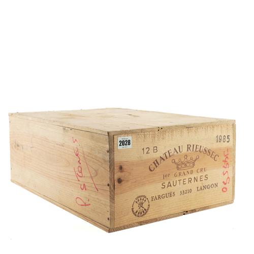 TWELVE BOTTLES CHÂTEAU RIEUSSEC 1ER GRAND CRU SAUTERNES 1985