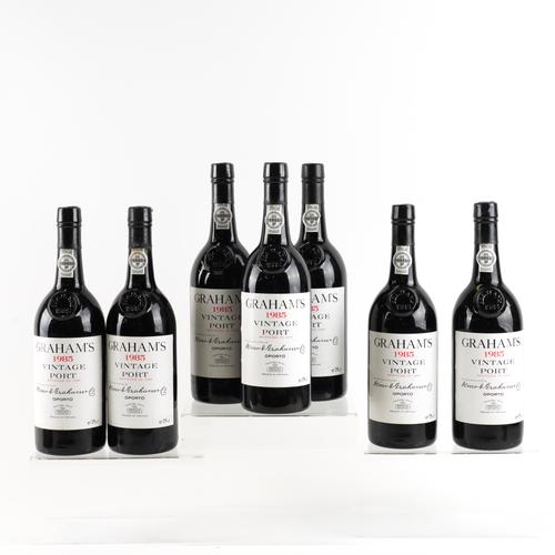 SEVEN BOTTLES GRAHAM'S VINTAGE PORT 1985