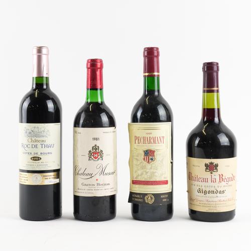 ONE BOTTLE CHÂTEAU MUSCAR GASTON HOCHAR 1981 AND THREE OTHER RED WINE (4)