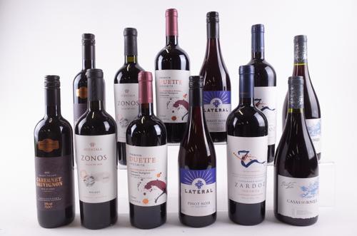 TWELVE BOTTLES CHILEAN RED WINE