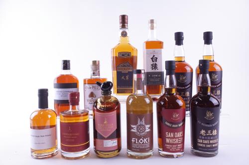 ELEVEN BOTTLES WHISKY AND ONE COGNAC