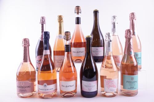 ELEVEN BOTTLES ROSÉ SPARKLING WINE AND ONE CHAMPAGNE