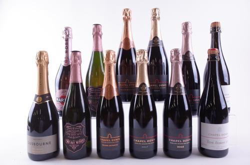 ELEVEN BOTTLES ENGLISH AND ONE ITALIAN SPARKLING WINE
