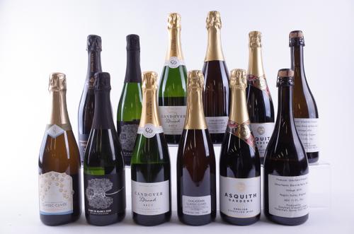 TWELVE BOTTLES ENGLISH SPARKLING WHITE WINE