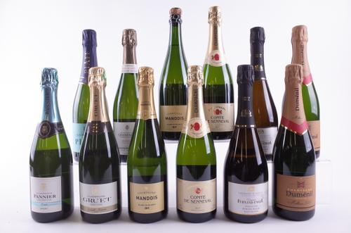 TEN BOTTLES CHAMPAGNE AND TWO FRENCH SPARKLING WINE