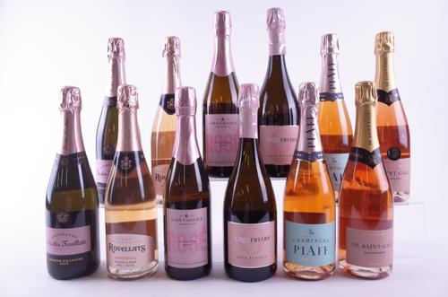 SIX BOTTLES ROSÉ CHAMPAGNE AND SIX BOTTLES ROSÉ SPARKLING WINE