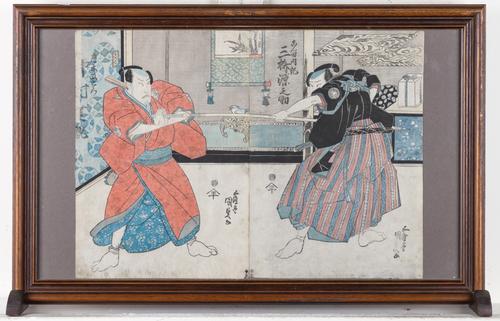UTAGAWA KUNISADA ( TOYOKUNI III) ( 1786-1864). A JAPANESE WOODBLOCK DIPTYCH (4)