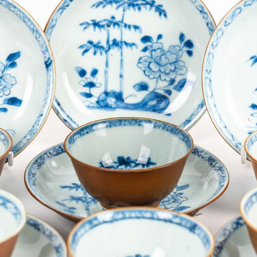 SIX  CHINESE `BATAVIAN WARE' TEABOWLS AND SAUCERS FROM THE NANKING CARGO SHIPWRECK (12)