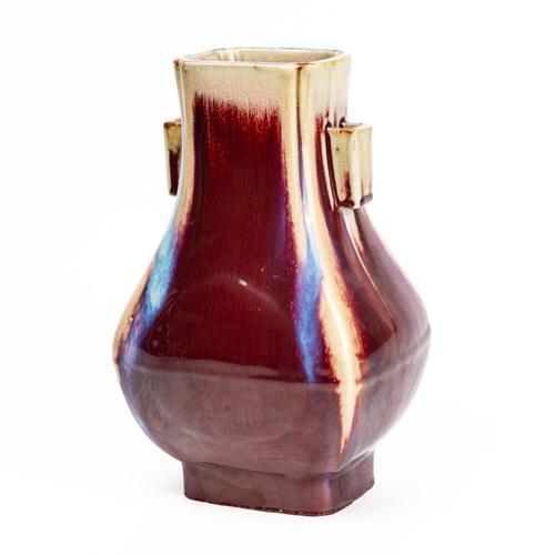 A CHINESE FLAMBE- GLAZED HU VASE
