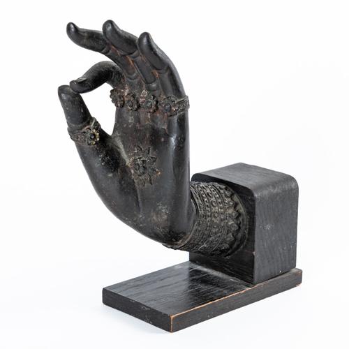 A RATNAKOSIN BRONZE HAND OF BUDDHA