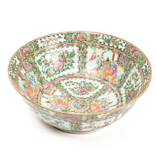 A CANTON FAMILLE- ROSE PUNCH BOWL