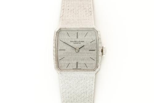 A FAVRE-LEUBA WHITE GOLD LADY'S BRACELET WRISTWATCH