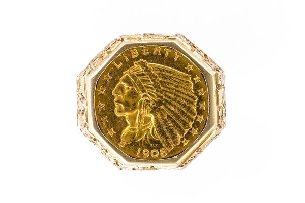 A GOLD COIN RING