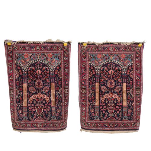 A PAIR OF KASHAN PRAYER RUGS, PERSIAN (2)