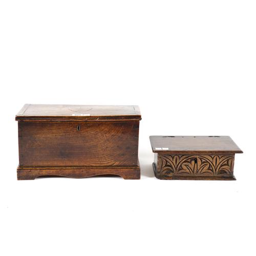 A GEORGE III ELM MINIATURE COFFER (2)