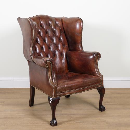 AN 18TH CENTURY STYLE WINGBACK ARMCHAIR