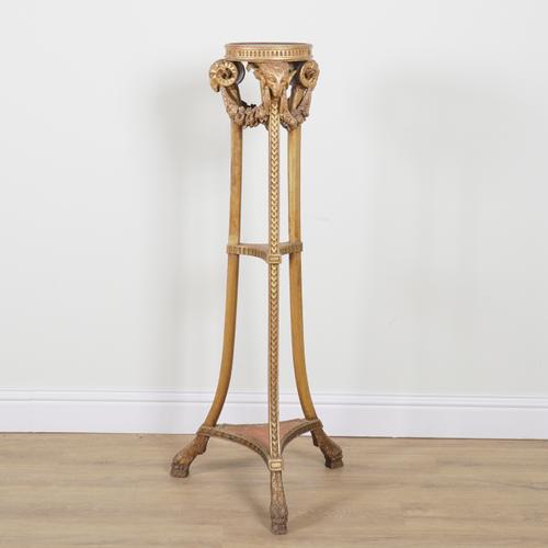 A REGENCY STYLE GOLD PAINTED JARDINIERE STAND