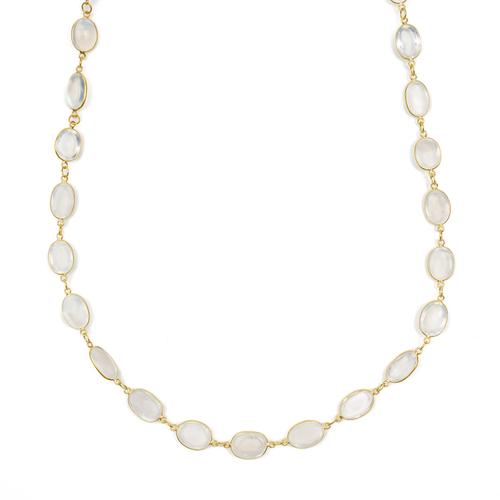 A GOLD AND MOONSTONE NECKLACE