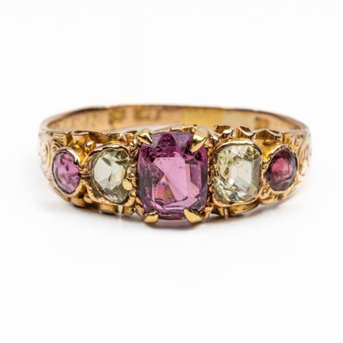 A FIVE STONE RING