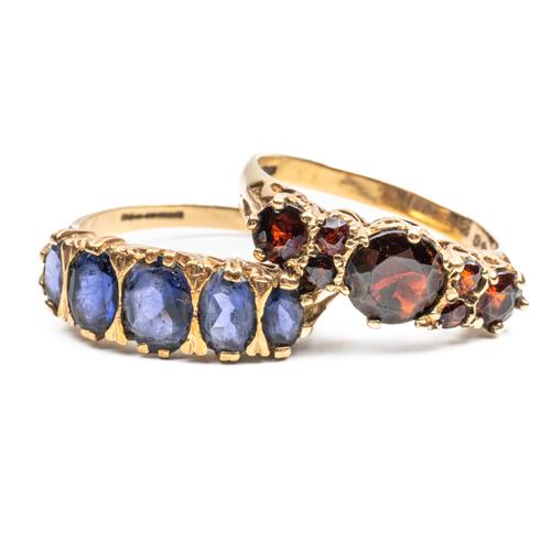 TWO GOLD AND GEM SET RINGS (2)