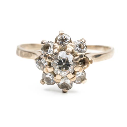 A DIAMOND CLUSTER RING