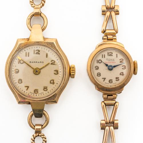 TWO 9CT GOLD LADY'S WATCHES (2)