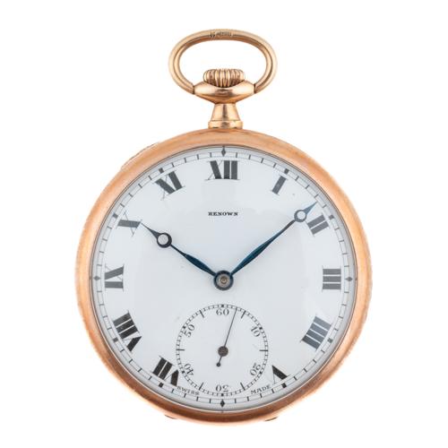 A 9CT GOLD CASED, KEYLESS WIND OPENFACED POCKET WATCH AND A 9CT GOLD TIE SLIDE (2)