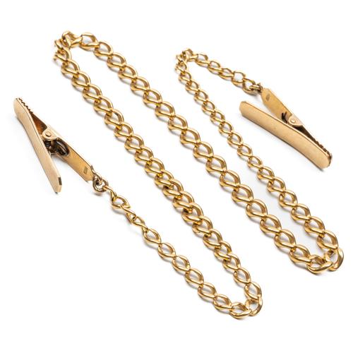 AN 18CT GOLD CURBLINK WATCH ALBERT CHAIN