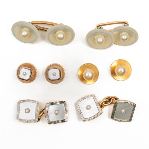 TWO PAIRS OF CUFFLINKS AND TWO PAIRS OF DRESS STUDS (8)