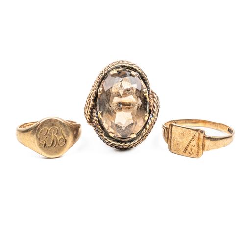 THREE 9CT GOLD RINGS (3)