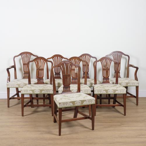 A SET OF EIGHT GEORGE III MAHOGANY DINING CHAIRS (8)