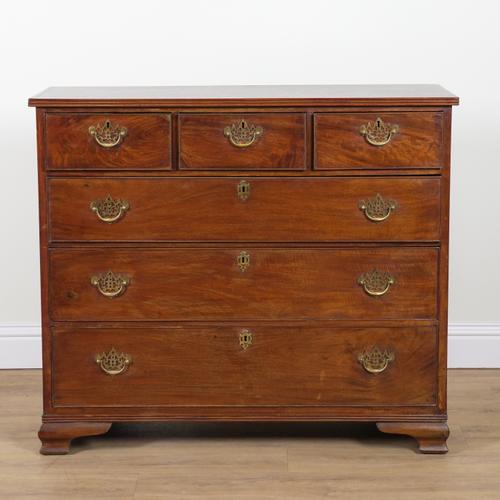 A MAHOGANY HALL CHEST OF DRAWERS