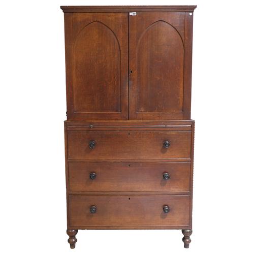 A GEORGE III OAK HOUSE KEEPER'S CUPBOARD