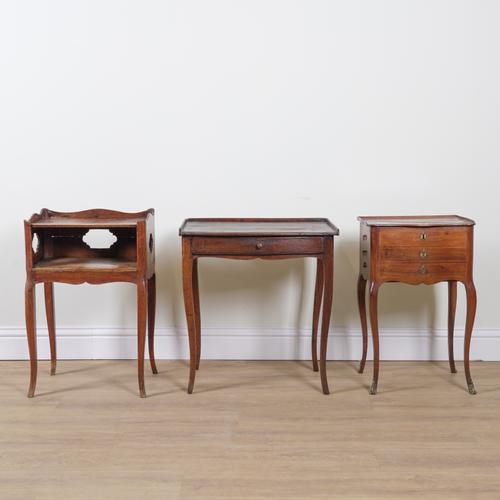 A GROUP OF THREE 19TH CENTURY FRENCH GALLERIED SIDE TABLES (3)