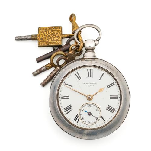 A SILVER PAIR CASED OPEN FACED POCKET WATCH